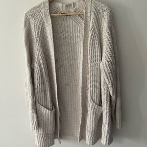 American Eagle womens white open knit cardigan size large/extra large
